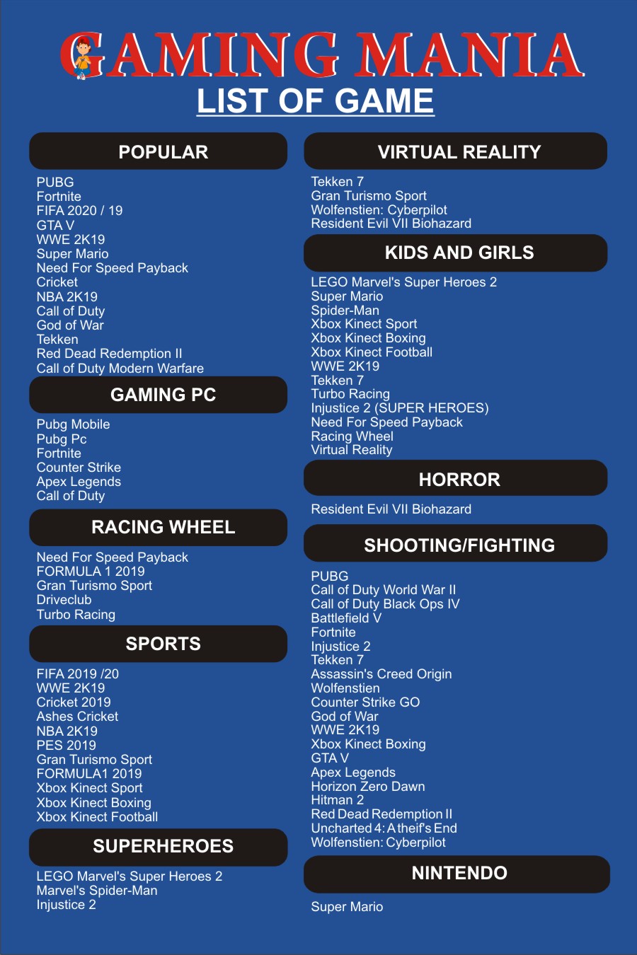 List of games